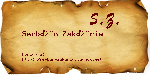 Serbán Zakária névjegykártya